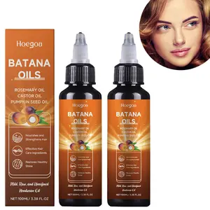 HOEGOA 4-in-1 Batana Hair Growth Oil 100% Organic w Rosemary Castor & Pumpkin Seed Oils Fast Growth for All Hair Types 30ml Liquid Root Enhancer Repair Thickening Regrowth Formula