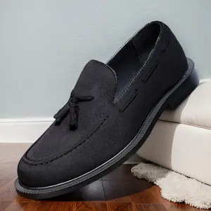 Men's Suede Tassel Loafers, Slip-On Casual Formal Leather Shoes, Business Casual Moccasins82669