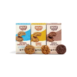 Skout Organic Soft Baked Cookie Variety Pack - Oatmeal Chocolate Chip Peanut Butter & Double Chocolate - Plant-Based & Simple Snacks - US Made