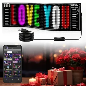 Programmable LED Rolling Display, Flexible LED Store Advertising Screen, APP Control + Remote, App Smart Control, USB Power Supply, Customizable Text/Animations, Window Display Promotion Light, Suitable for Store Windows/Bars/Festival Decorations