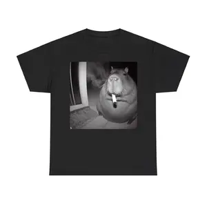 Capybara Meme Funny Smoking Shirt, Fashion Cotton, Full Colors, Full Sizes, For Men, For Women