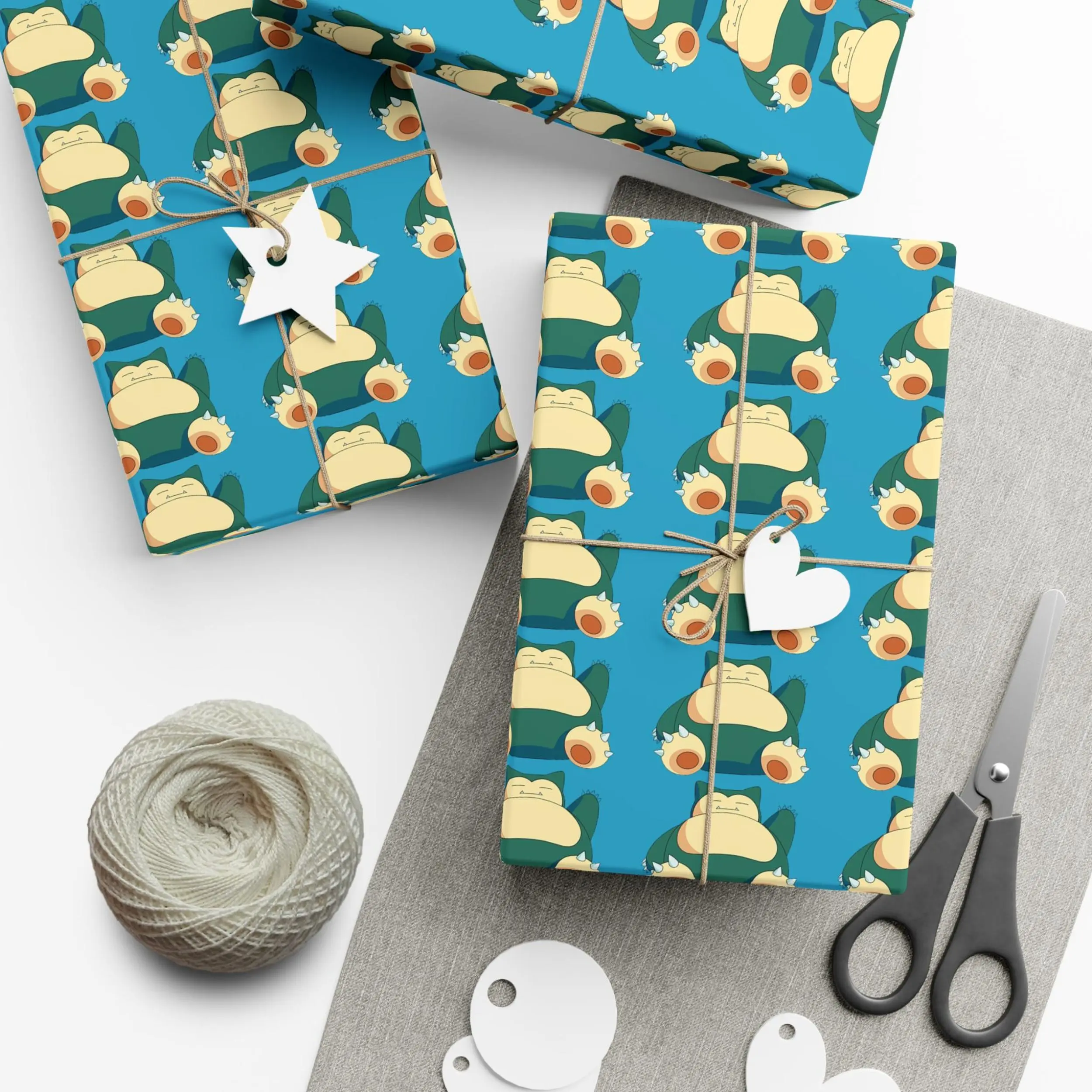 Snorlax Pkm Blue Gift Wrap, Snorlax Cute Wrapping Paper - Perfect for Gift Wrapping for Loved Ones, Party, Holidays & Special Occasions