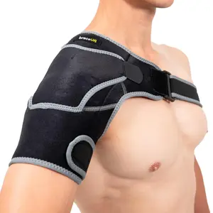 Adjustable Shoulder Brace with Ice Pad Pocket, Rotator Cuff Recovery Support, Shoulder Pain Relief Brace, Injury Prevention Compression Wrap, One Size Fits Most, Ideal for Men & Women Daily Use