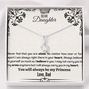 To My Daughter | Gift for Daughter from Dad| Birthday | Graduation | Christmas Present | Daughter Necklace | Dad to Daughter Gifts, Anniversary Gift, . Necklace Jewelry With Meaningful Messages Card & Box
