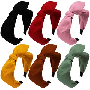 6 Pieces Knotted Bow Headbands for Women Turban Headbands for Women Wide Headbands for Women Knot Headband  cintillos de pelo para mujeres