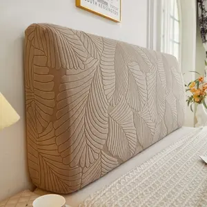 Modern Minimalist Large Leaf Pattern Bed Headboard Cover - Full-Cover Dustproof Dirt-Resistant Softback Pillowcase, Machine-Washable, Multiple Sizes