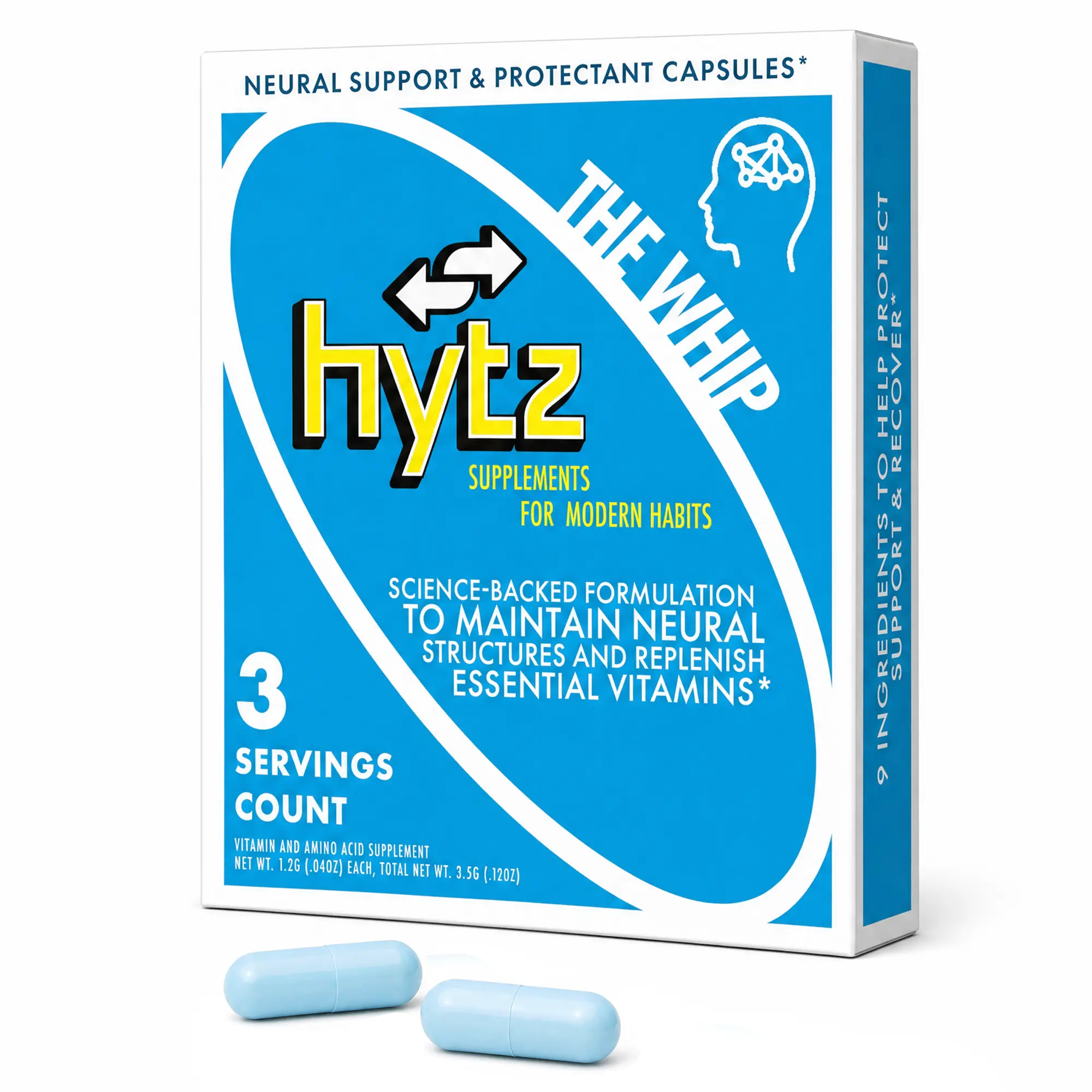 The Whip Post-Whippits B12 Nerve Support Supplement with Active Methylcobalamin, Vitamin D3 & Neuro Support Blend, Energy Support Capsules
