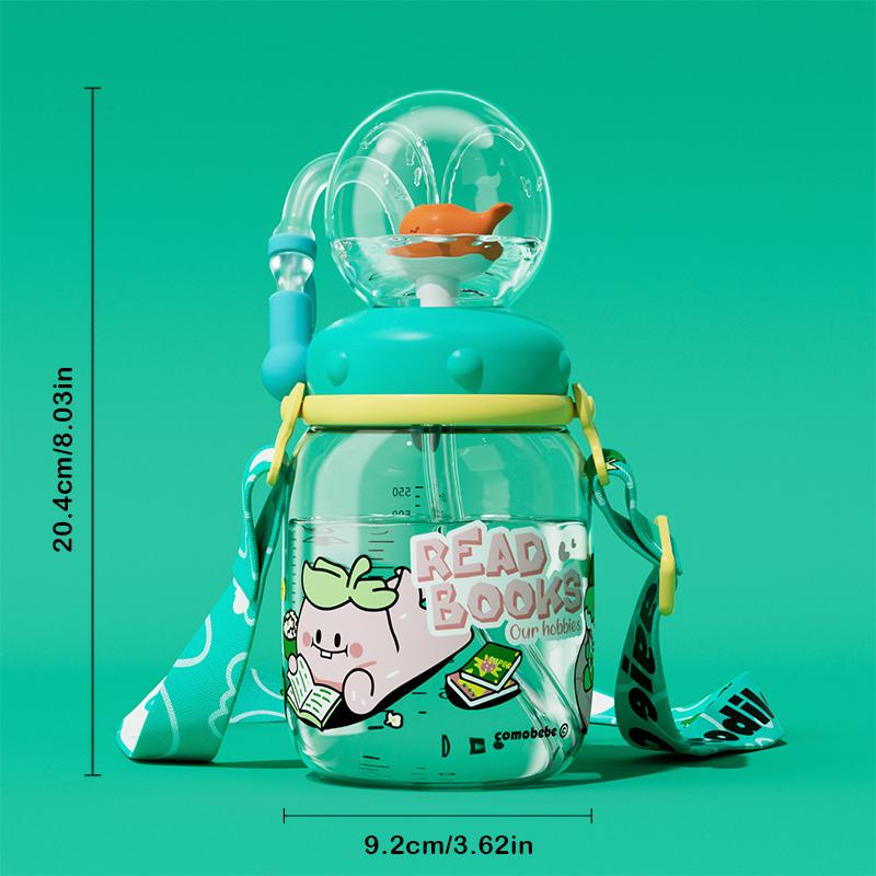 【COMOBEBE】18oz Tritan Sippy Cup – Whale Spray Design, BPA-Free, Spill-Proof, Dishwasher Safe, Fun for everyone Bottle Drinkware