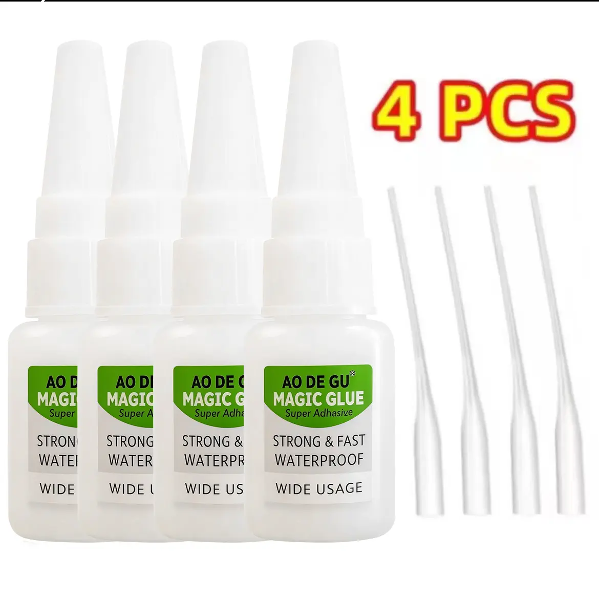 4-Pack Oil-Based Super Glue, High Bond Adhesive with Quick-Drying Strong Adhesion for Metal, Plastic, Wood, Shoes (Tools & Hardware Applications), Glue For Shoes