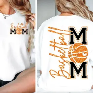 Basketball Mom sweatshirt/T-shirt, 100% cotton, game day women's T-shirt, soccer mom T-shirt, breast cancer awareness gift, suitable for everyday wear.