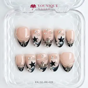 Younique Nails | 10PCS 100% Handmade Press-On Nails | Reusable Colorful Art acrylic stylish 3D