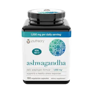 Youtheory Brand, Ashwagandha 1000 mg., 180 Capsules Optimum Healthcare Supplement