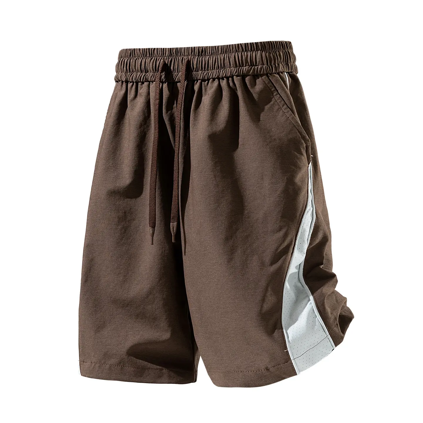 Men's Gym Shorts - Casual Mid-Length Solid Polyester Blend, Quick-Drying & Breathable for Running, Fitness, & Lounging, Mens Clothing