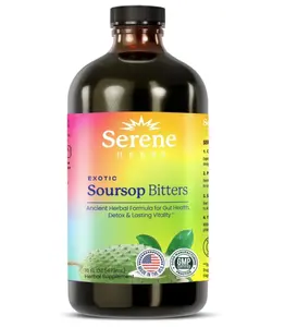 HOT 2026!!! Serene Herbs - Soursop Bitters Liquid - Organic Herbal Guanabana Detox with Black Seed, Moringa & Ginger - Supports Digestive Wellness & Immune Function - 16 fl oz​