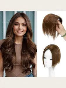 Real Human Hair Topper Extensions, Seamless Blending, 7x11cm Base Net, Breathable Mesh Cap, Invisible Bald Spot Coverage, Straight Hairpiece, Invisible Hair Toppers, Natural Looking Hair, Realistic Hairpiece, Human Hair Pieces