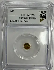 Hoffman Gold Certified 1/500 oz Gold MS70