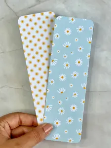 Sunny Daisy Laminated Bookmark Set for Book Lovers, Aesthetic, Bookish Merch, Floral Bookmark, Sun Bookmark, Double-Sided, Durable