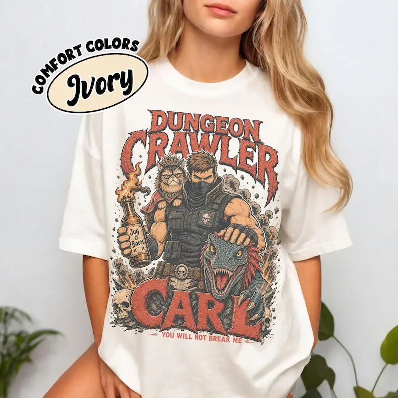 Dungeon Crawler Carl Shirt, Princess Donut And Mongo Graphic Tee