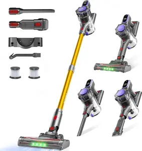 MONSGA Cordless Vacuum Cleaner, 45KPa 400W Stick Vacuum for Home, 50Mins Anti-Tangled Vacuum Cleaner with Charging Dock, Light-weighted Handheld Vacuum for Pet Hair/Carpet/Floor, LED Touch Display,MV3