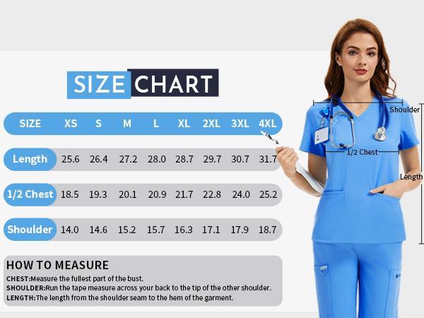 Kecols Scrub Tops for Women - V-Neck with 2 Pockets, Soft 4-Way Stretch, Anti-Wrinkle & Easy Care for Medical Uniforms Workwear Clothes Womenswear Minimalist Kecols Scrub Tops for Women - V-Neck with 2 Pockets, Soft 4-Way Stretch, Anti-Wrinkle & Easy Care for Medical Uniforms Workwear Clothes Womenswear Minimalist
