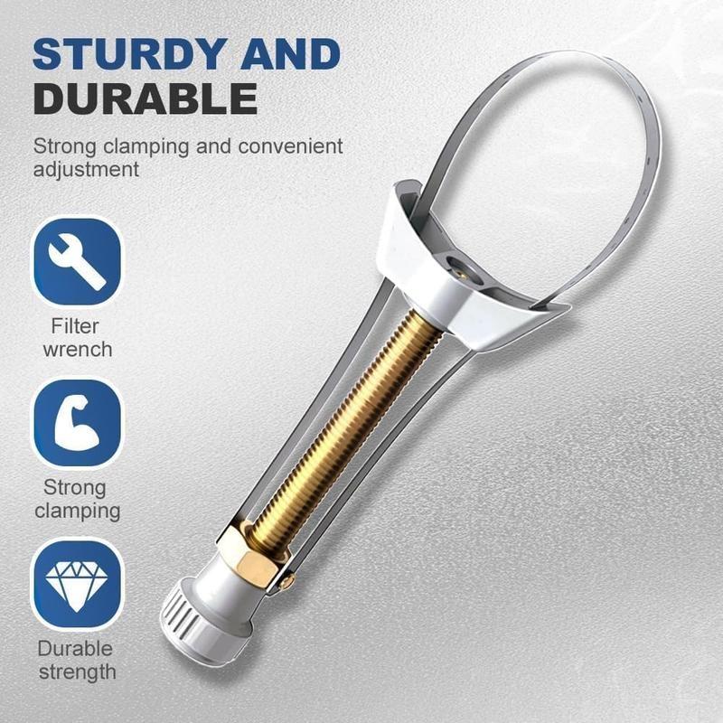 Adjustable Oil Filter Removal Strap Wrench 60mm To 120mm Universal For Cars Trucks SUVs Compatible With Honda Yamaha Suzuki Heavy Duty Filter Wrench Tool For Excavators And Most Vehicles
