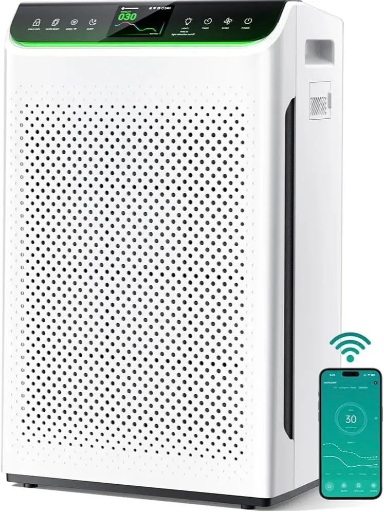 Air Purifier for Home Large Room Up to 3850Ft² with Washable Filter, HEPA Air Cleaner with AQI Display, Trend Graph, Smart App Control, Auto Eco Pet Sleep Modes for Allergies, Smoke, Pollen