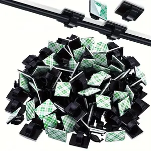 50 Self-Adhesive Cable Clips, Wire Management Holder, Durable Cable Organizer for Car Office Home Use, Easy-To-Use Cable Straps