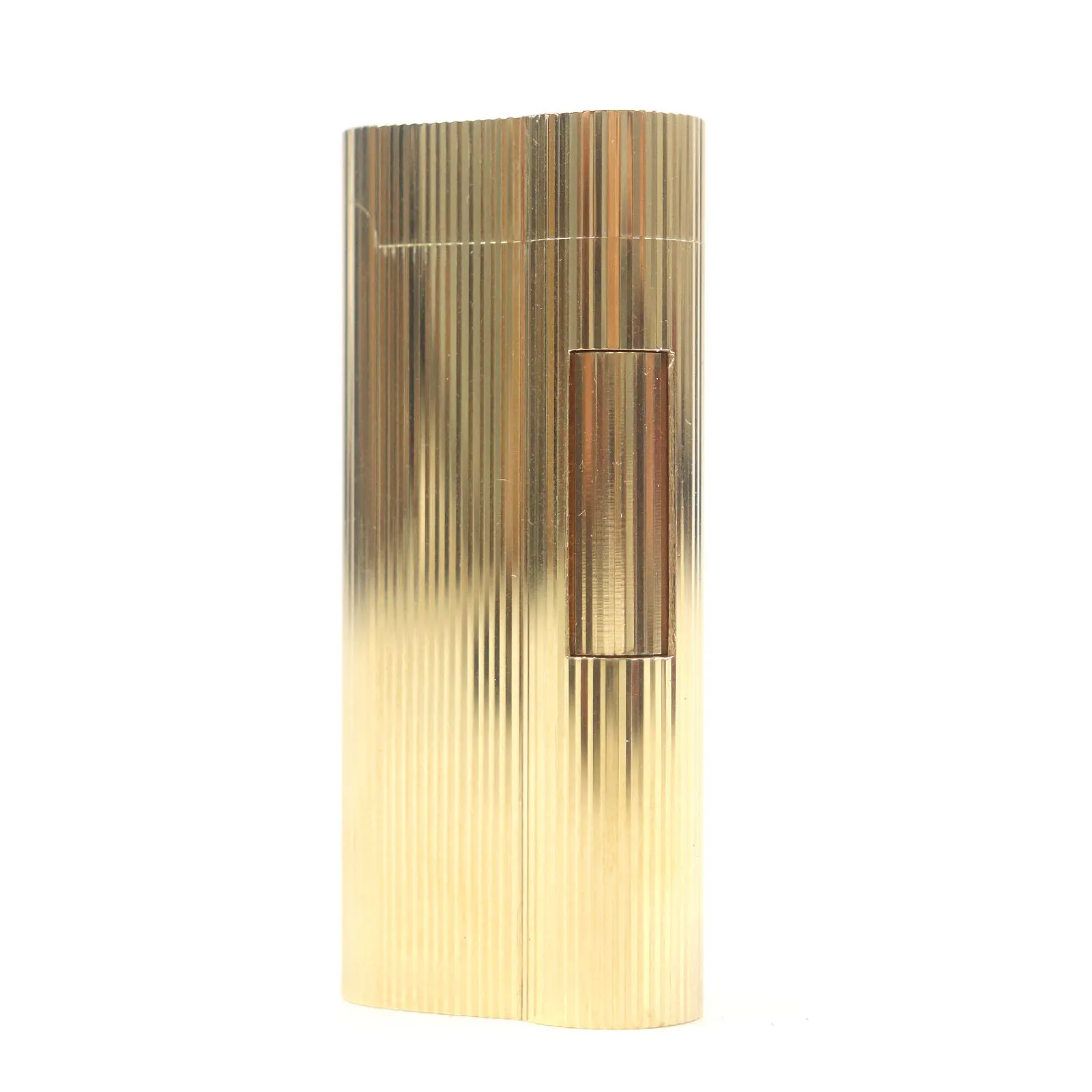 Pre-owned Dunhill Stainless Small Leather Goods Stripe Pattern Oval Roller Lighter