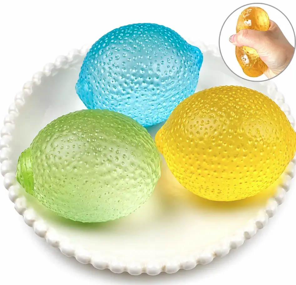 3 Pack Lemon Slow Rising Stress Relief Scented Sensory Fidget Toy