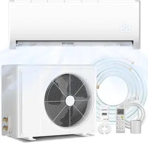12000 BTU Mini Split AC/Heating System, 19 SEER2 115V Energy Efficient Ductless Inverter AC Unit Cools Room Up to 750 Sq.Ft, Remote Control with Pre-Charged Condenser, Heat Pump & Installation Kits