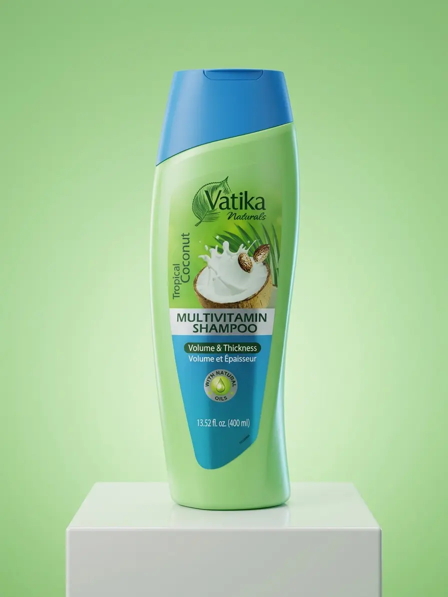 Vatika Naturals Tropical Coconut Multivitamin Shampoo for Volume & Thickness 13.5 fl oz 400 ml