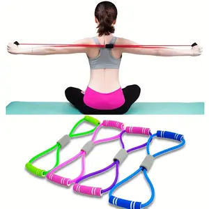 8-Strand Resistance Bands with Foam Handles, Stackable Medium Tension for Core Arm Leg Workouts, Beginner Yoga Pilates Training, Home Pilates Equipment