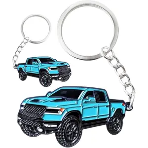 Double Sided Dodge RAM Keychain Accessories, Cool Car Key Fob Cover for Truck Owners, For RAM Enthusiasts & Pickup Truck Fans, Rugged Automotive Gift for Daily Carry