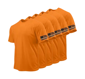 5-Pack Backcountry Crew " Blue Collar Patriot" Tee Shirts- Hi-Vis Orange