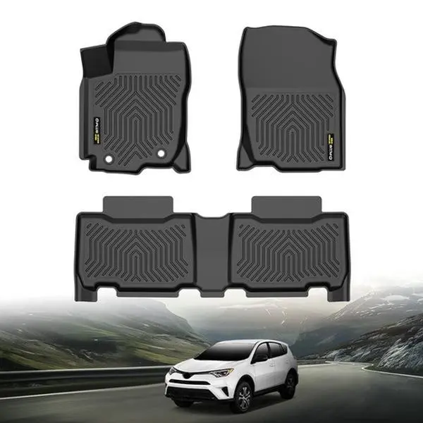 G-PLUS Motor Interior Fit For 2013-2018 Toyota RAV4 All Weather TPE Floor Mats 1st & 2nd Row Non-Slip
