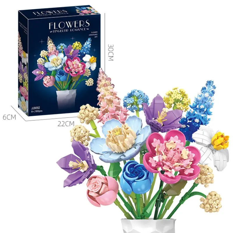 Eternal Flower Desktop Decoration, Puzzle Assembly Building Blocks