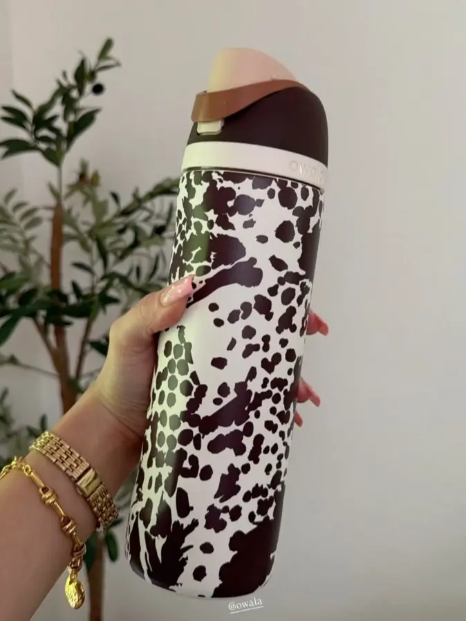 Viral Owala FreeSip 24oz Cowgirl Core | Brown Cow Print Special Edition | Must-Have Water Bottle