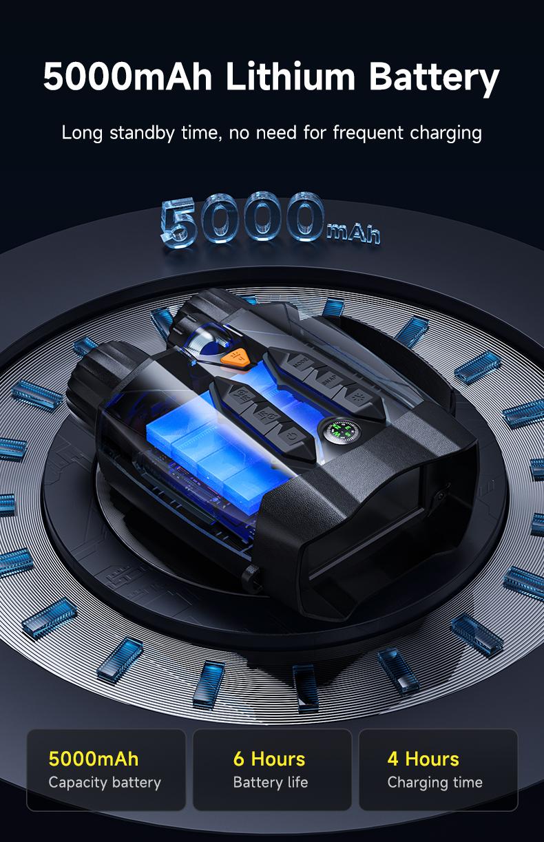 4K HD Night Vision Binoculars, 800m Viewing Range, 3.0" Screen, 5W IR, Photo/Video, Built-in Flashlight, Night Vision Goggles for Hunting, Camping, Surveillance