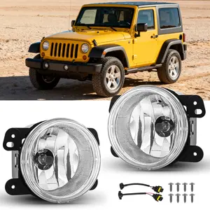 Nilight Fog Lights Assembly Compatible with 2007 2008 2009 Jeep Wrangler 2005-2008 Dodge Magnum 2009 Journey 2006-2010 Chrysler PT Cruiser 2005-2010 300 Touring Models Clear Lens