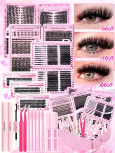 Mixed Pcs False Eyelashes Gift Set, D-Curl Lashes Of Different Lengths, Includes Applicators Super Thick Individual Lashes, Soft & Comfortable, Perfect Gift, Suitable For DIY Home Use, Beginner-Friendly, Also For Professional Makeup Artists