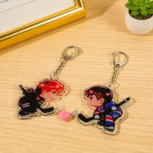 2pc Anime Ultimate Showdown Acrylic Keychain Double-Sided Acrylic Backpack Charm for Couples and Best Friends, Friendship Gift