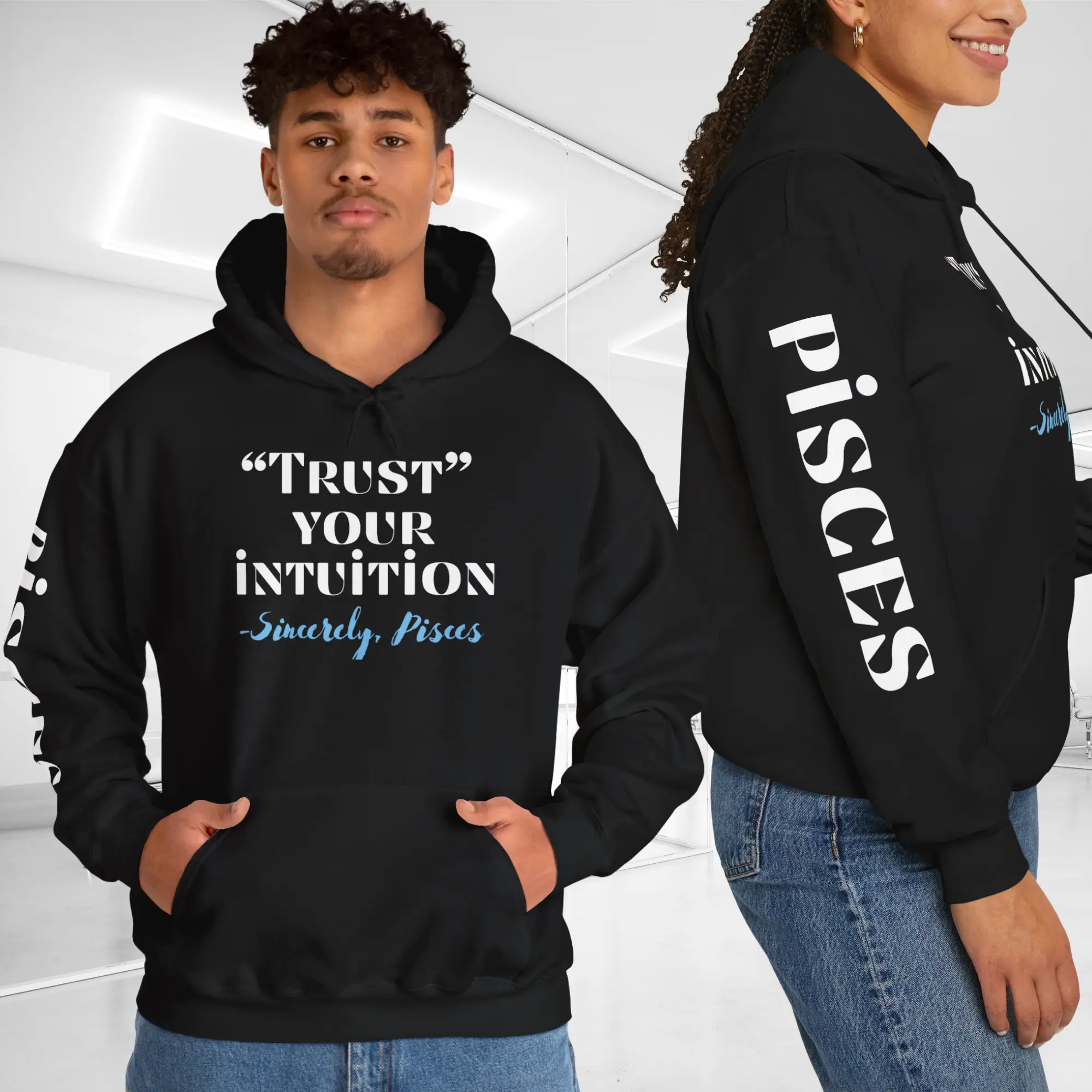 Trust Your Intuition, Sincerely Pisces - Zodiac Pisces Unisex Gildan Hoodie