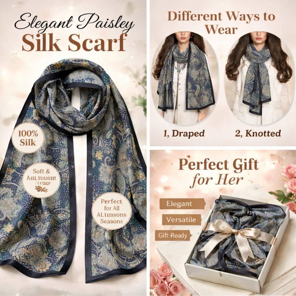 dragon scarf Premium Mulberry Silk Long Scarf for Women, 100% Genuine Silk, Wrap Style for Personal Use or Gift, Elegant Long Shawl, 2026 New Collection