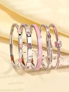 Elegant Stainless Steel Stackable Bracelets Set, Elegant Minimalist Bangle, Colorful Party Jewelry, Unisex, Non-Fading, Birthday & Mother's Day Gift
