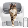 FUMOI Open-Top Automatic Smart Self-Cleaning Litter Box for Multi-Cat Households - Dual Safety Tech, Instant Pause, Leakproof Edges, Odor-Lock, Quieter Operation, 2.4G WIFI, APP Control, 10.5L Sealed Waste Bin, Low Maintenance, Washable Liner