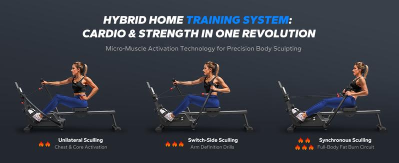 Merach Sculls Rowing Machines for Home, Magnetic Rowing Machine with 16-Level, Simulate Real Row, Ultra-Quiet Rower, Compatible Ergonomic Design, TikTokShopBlackFriday