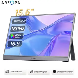 ARZOPA 15.6 inch 1080P 100%sRGB Grey Portable Gaming Monitor HDR10 External Second Display Screen for PC MAC Phone Xbox A1 GRAY