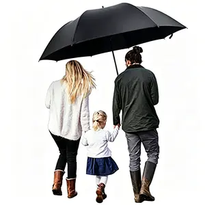 50-inch Extra Large 2-Person Windproof Umbrella, Heavy Duty 12-Rib Waterproof Rain & Sun Protection for Family Travel