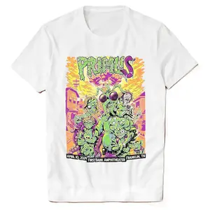 Primus 2024 Tour Band White Shirt, Concert Tee, Men's T-Shirt - Heavy Cotton Fabric, Gift For Fan Menswear Top Streetwear Crewneck