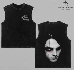 My Chemical Romance Vintage Washed Graphic Tee | Gothic Rock Band Inspired Shirt | Oversized Acid Wash T-Shirt | Emo Alternative Streetwear | Double Sided Dark Aesthetic Unisex Tee | Retro Concert Style Apparel